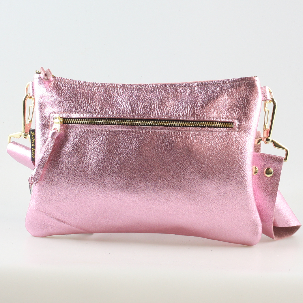 The Metallic Rita Crossbody and Hipbag: Pewter