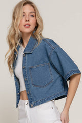 Short Sleeve Boxy Short Denim