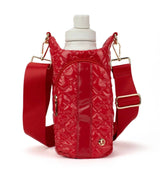 Drink Carrier Crossbody Bag Cup Holder Cherry Red