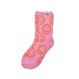 Smiley Local Beach Cozy Socks: Black/Cream Pair