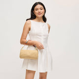 Rachel - Straw Clutch: Chocolate