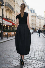 Tulip Midi Skirt: NAVY