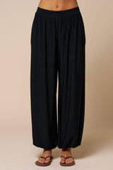 Relax Fit Balloon Pants : Black / L