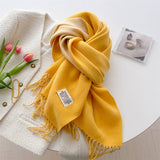 Double Sided Faux Cashmere Scarf-Solid Color Shawl_CWASC0968: Beige / (OS) 2