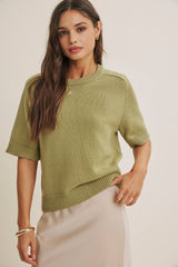 Soft Sweater Top with Raglan Sleeve