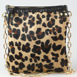 The Fancy Jane Shoulder bag and Crossbody bag: Celestial: Gold burnout on White hair-on-hide / Lined / Gold Shoulder Chain
