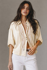 Lace Crepe Shirt