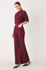 A washed twill jacket - FJ1300 BURGUNDY: Burgundy / Contemporary / L