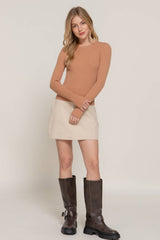 Navy Crew Neck Viscose Rib Sweater