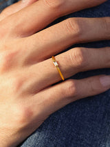 Côme 18K Gold Non-Tarnish Minimalist Thin CZ Band: Yellow Gold / 7