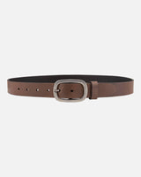 LT. BROWN Classic Leather Belt with Antique Buckle