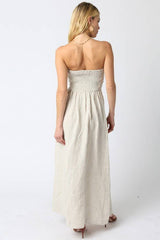 Brown Linen Maxi Dress