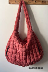 Premium Oversized Quilted Carryall Crossbody Bag: MOCHA / 1 (ONE SIZE)