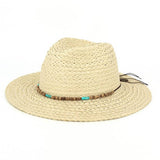 Boho Stone Band Straw Hat: TP
