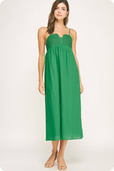 Top Stitch Bustier Linen Midi