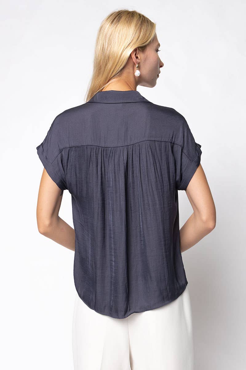 Short Sleeve Blouse chocolate