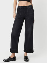 High Rise Elastic Waistband cuffed baggy