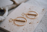 Gemstone and Gold Plated Drop Hoop Earring : Turquoise