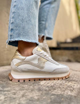 White Sneakers with metallic detail