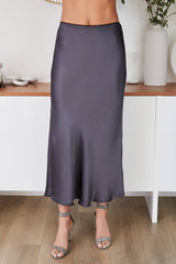 Silky Navy Slip Skirt