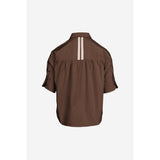 Boxy Half Sleeve Blouse With Stripe Accents