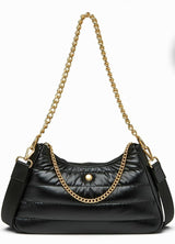 Puffer Shoulder or Crossbody Bag Black
