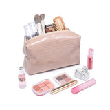 Croc Chic Cosmetic & Travel Organizer Pouch: Chocolate
