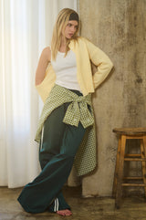 Essential Button Down Cardigan Top: Light Grey / L