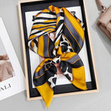Leopard Print Square Satin Scarf