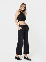 High Rise Elastic Waistband cuffed baggy