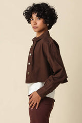 Madge Cropped Shirt: Ecru / S