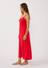 V-Neck Ruched Button Down Maxi
