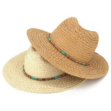 Boho Stone Band Straw Hat: TP