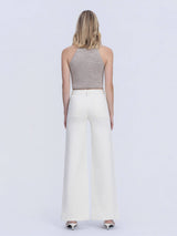 HIGH RISE NATURAL COLOR DRAWSTRING WIDE LEG