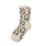Smiley Local Beach Cozy Socks: Black/Cream Pair