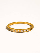 Flair 18K Gold Non-Tarnish Thin CZ Band: Yellow Gold / 8