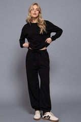 Elastic Waist Soft Jogger Pants:BEIGE