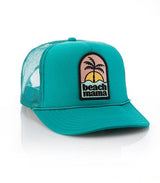 Beach Mama Patch Trucker Hat: Black