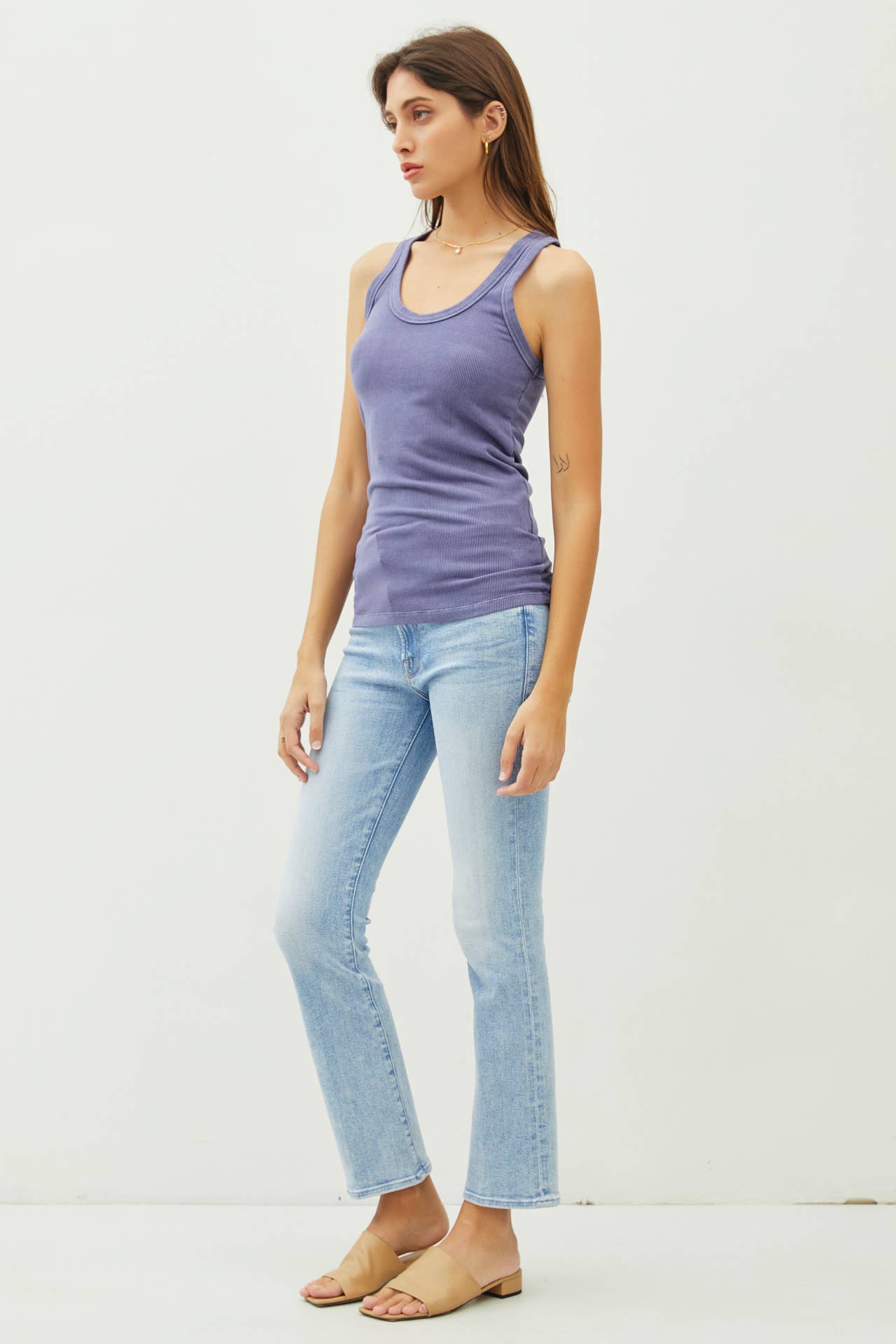 Taupe Ribbed Tank Top
