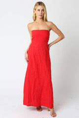 Brown Linen Maxi Dress