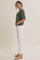Soft Sweater Top with Raglan Sleeve