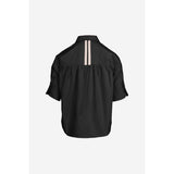 Boxy Half Sleeve Blouse With Stripe Accents