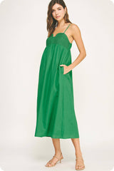 Top Stitch Bustier Linen Midi