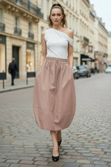 Tulip Midi Skirt: NAVY