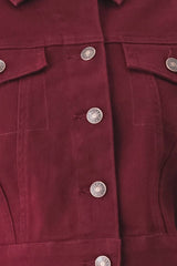 A washed twill jacket - FJ1300 BURGUNDY: Burgundy / Contemporary / L
