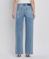 90'S SUPER HIGH RISE MEDIUM WASH WIDE JEANS T6242: LEAPING WATER / 24