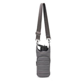 Jace Water Bottle Nylon Puffer Crossbody: Silver