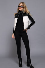 Reversible Faux Leather-Sherpa Crop Vest