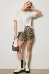 Jade Short Sleeve Button Down Cardigan