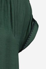 Whipstitch Short Sleeve Button Up Blouse